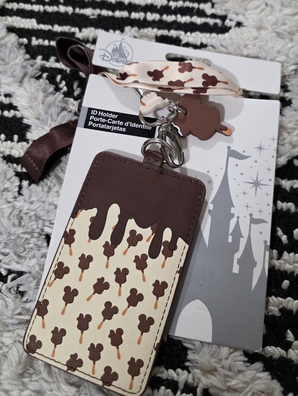 NEW 2022 Disney Parks Loungefly Mickey Ice Cream Bar Lanyard ID Holder - Picture 2 of 2